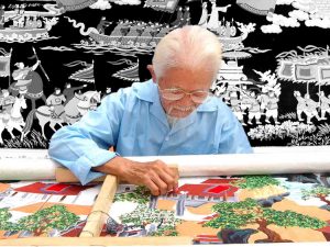 Broderie traditionnelle du village Van Lam à Ninh Binh
